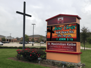 St. Maximilian Catholic Church Sign - Florida Church Sign Provider