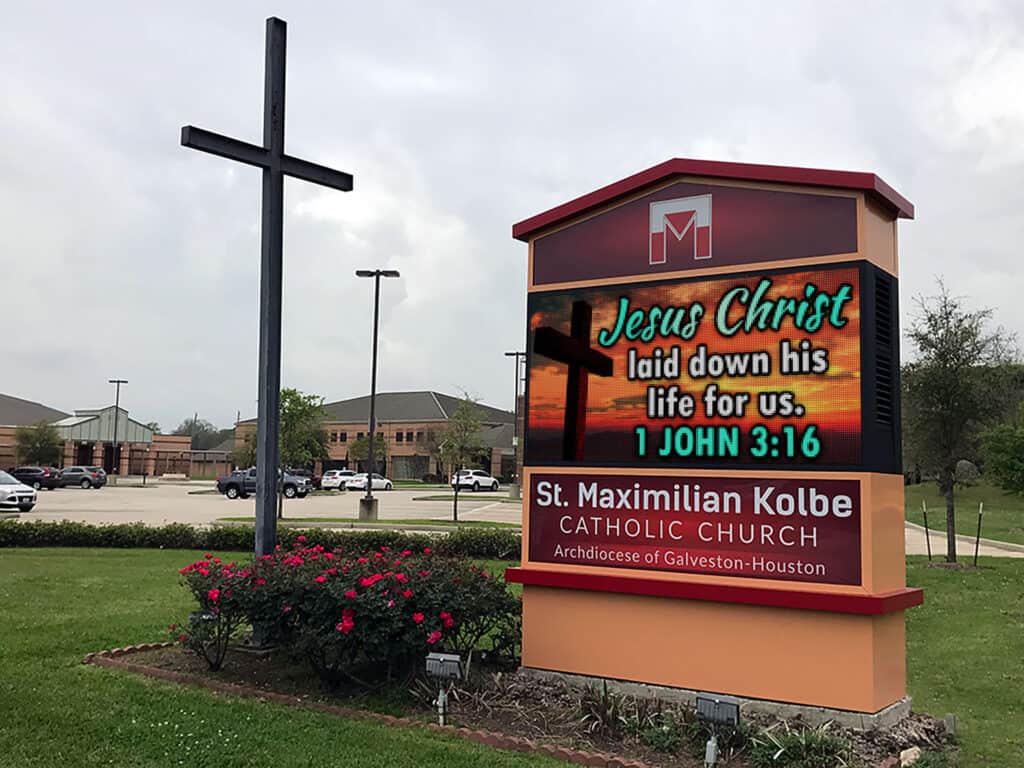 St Maximilian Kolbe Catholic Church Sign